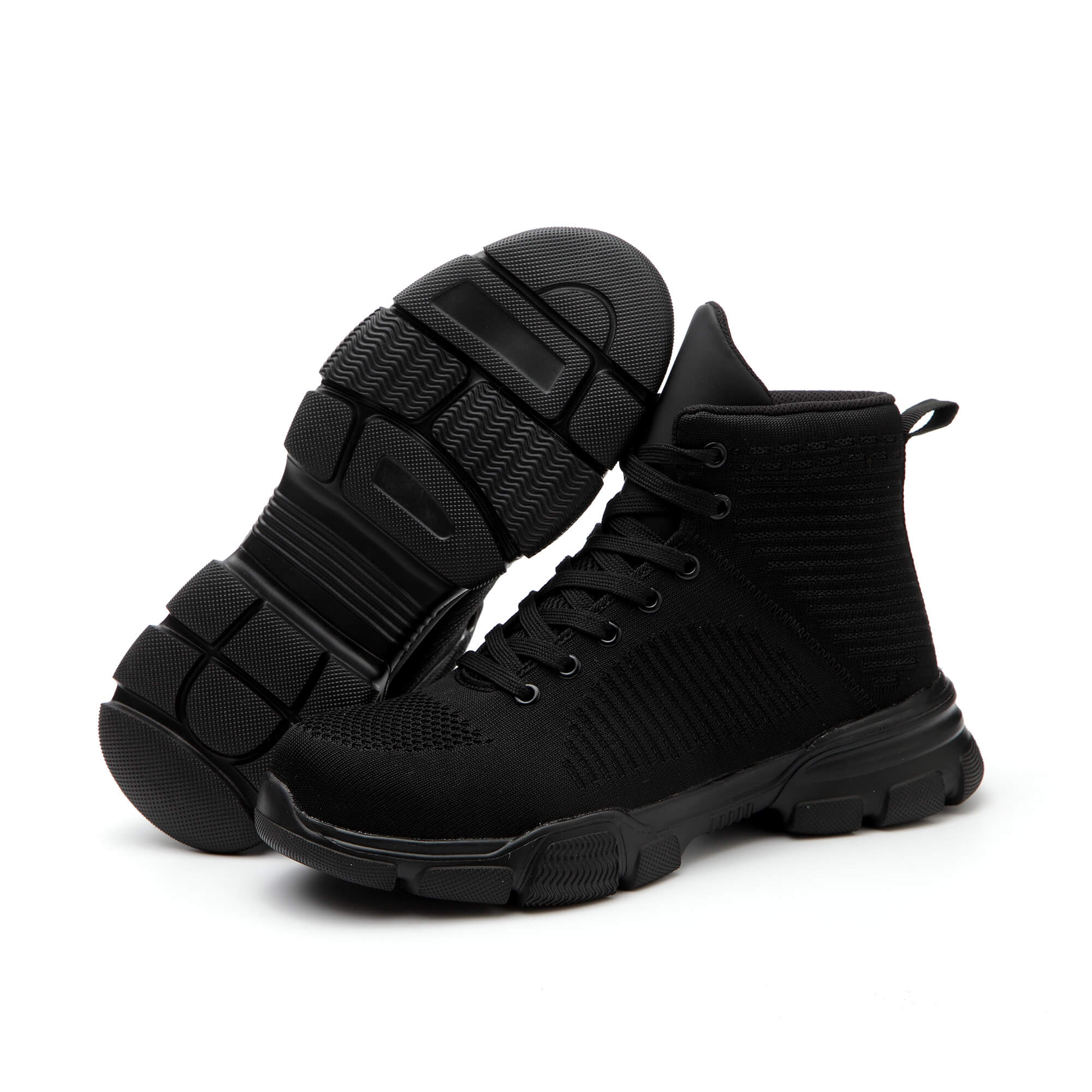 G63 Steel Toe Work Boots Black  Safety Shoes Lightweight for Men Women